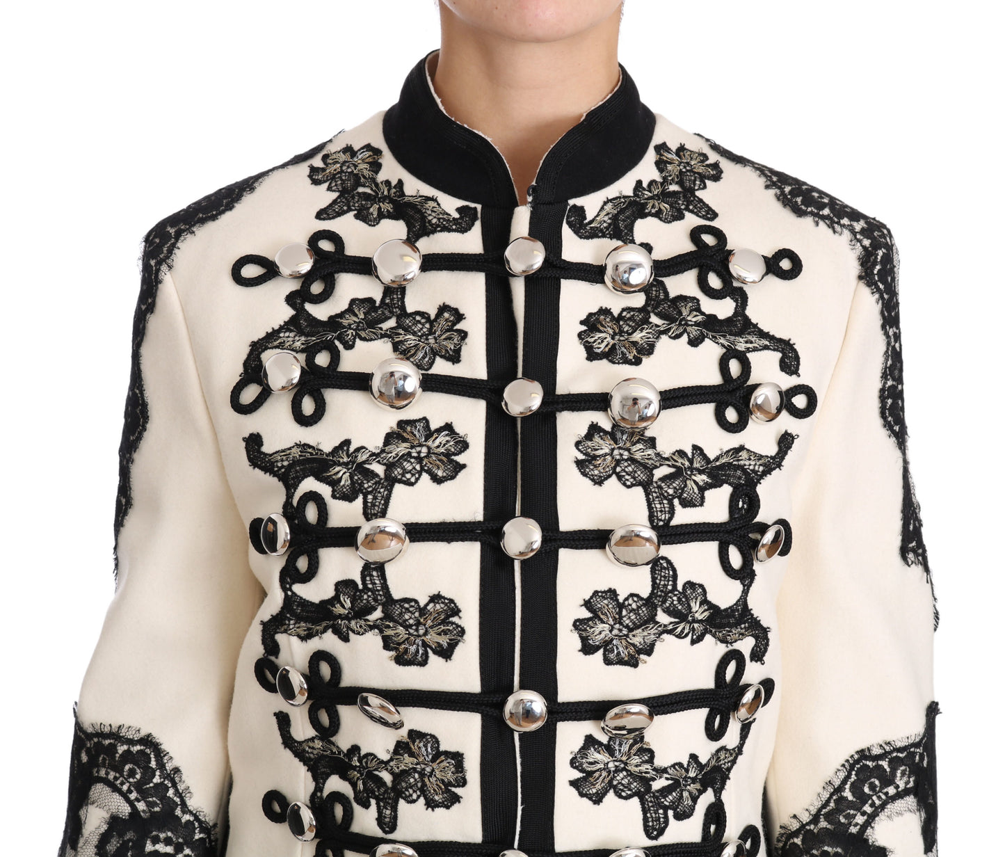 Dolce &amp; Gabbana Elegante cremefarbene Barockjacke