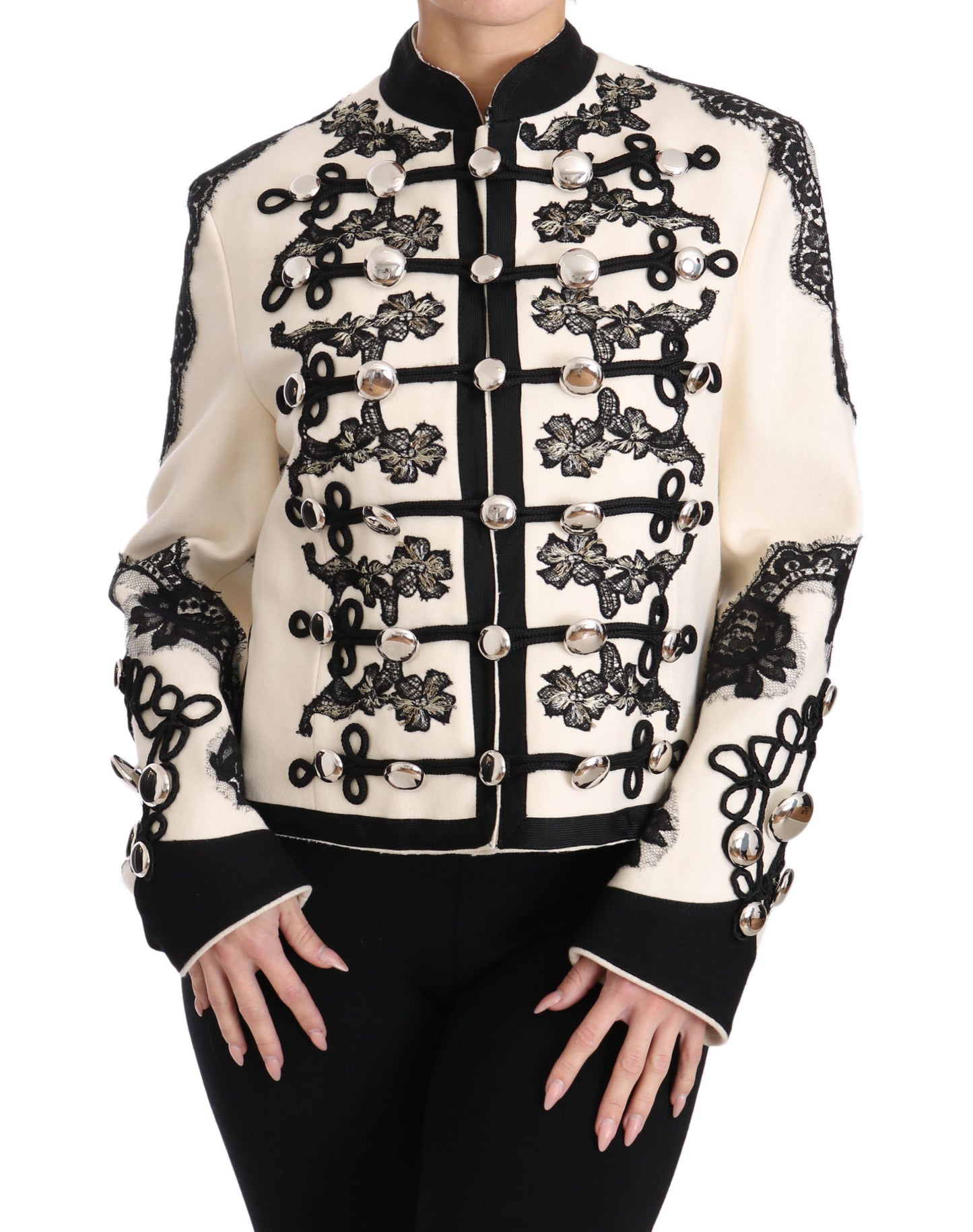 Dolce &amp; Gabbana Elegante cremefarbene Barockjacke