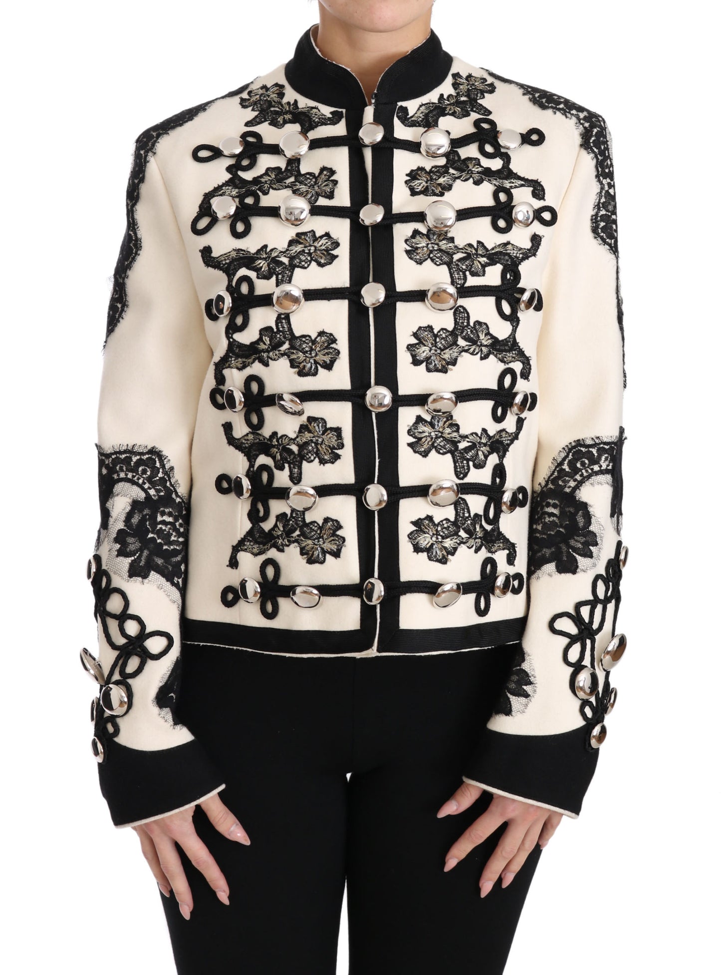 Dolce &amp; Gabbana Elegante cremefarbene Barockjacke