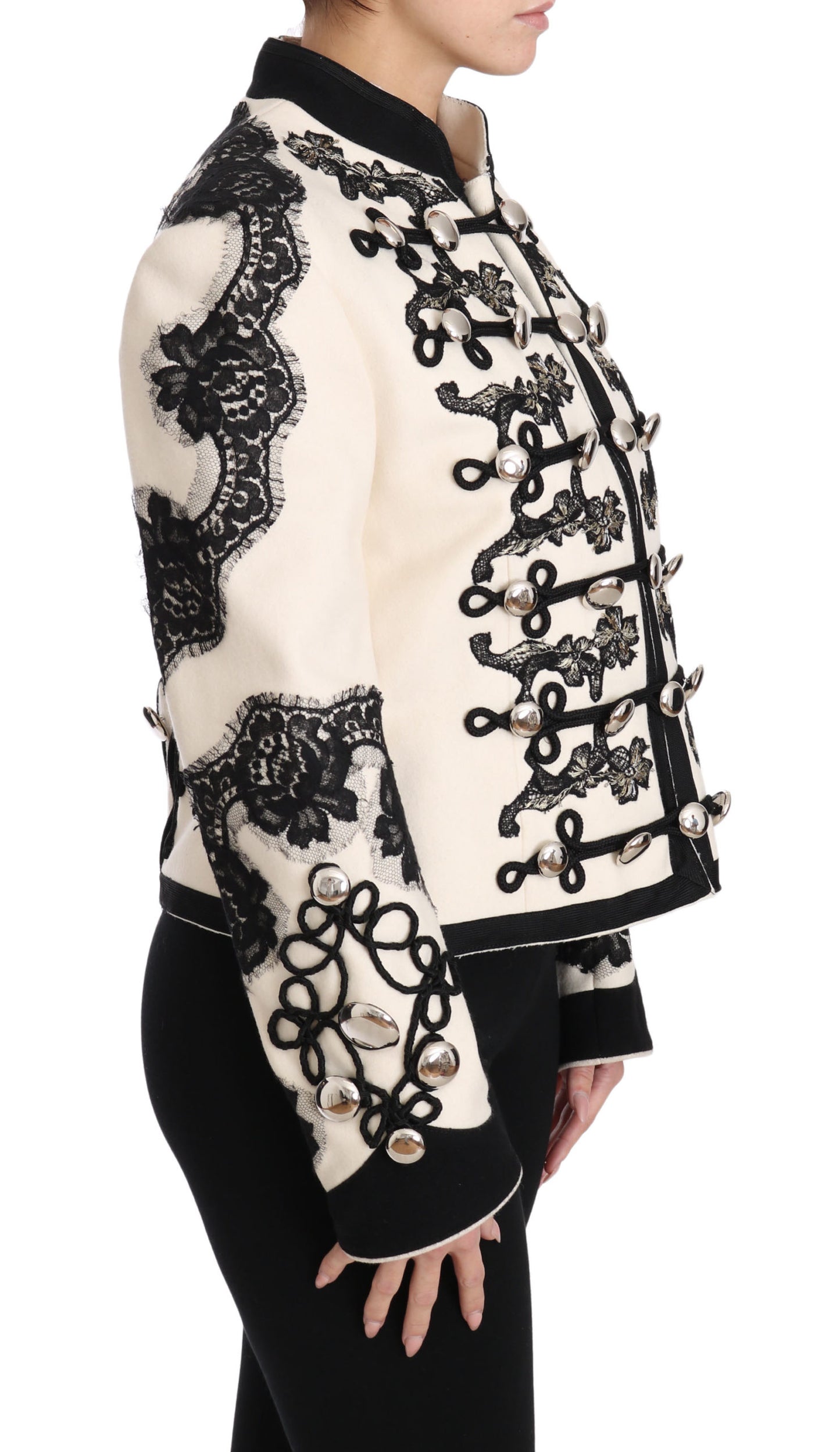 Dolce &amp; Gabbana Elegante cremefarbene Barockjacke