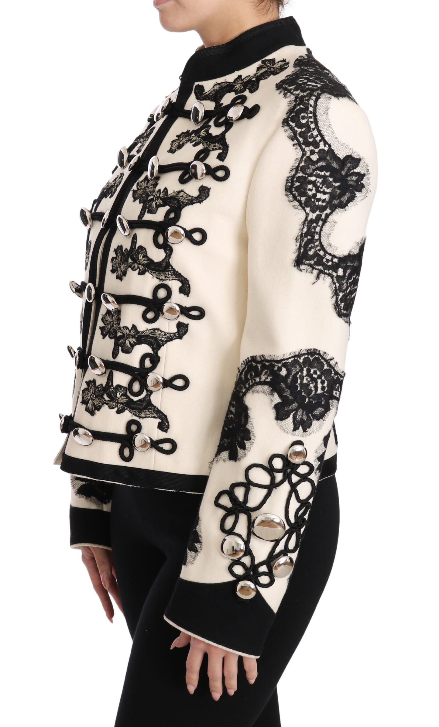 Dolce &amp; Gabbana Elegante cremefarbene Barockjacke