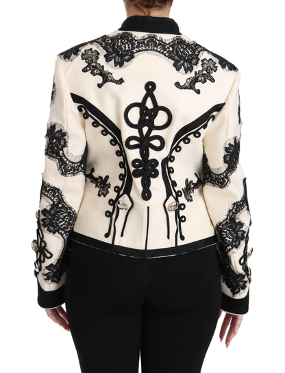 Dolce &amp; Gabbana Elegante cremefarbene Barockjacke