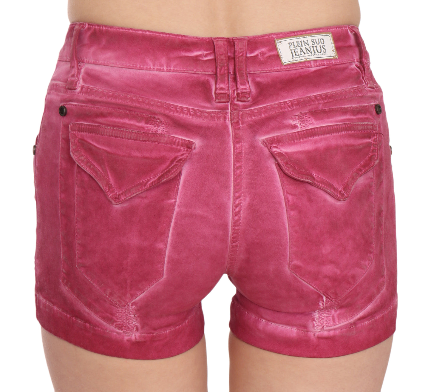 Mini short en jean rose taille moyenne en coton