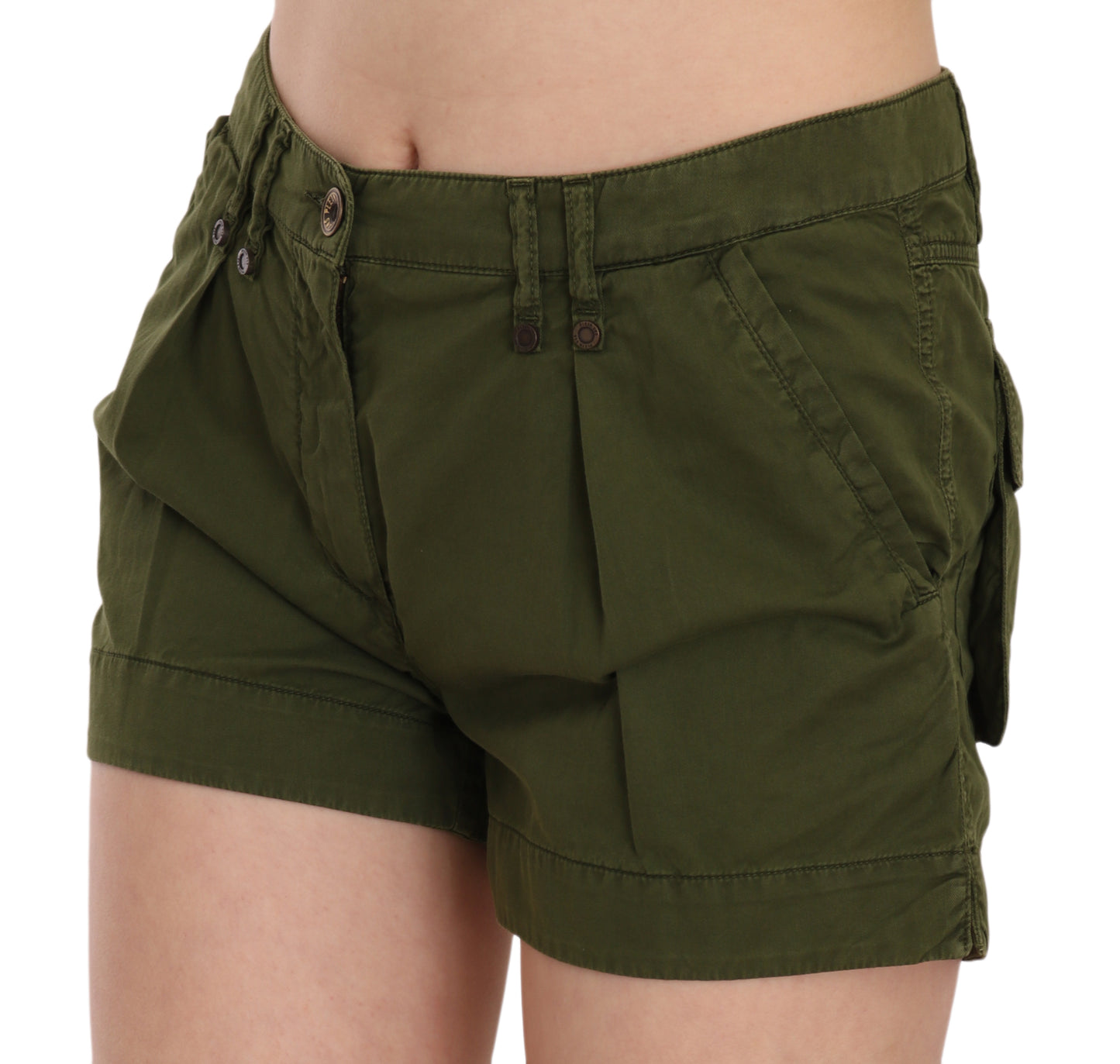 Mini short vert taille moyenne 100 % coton