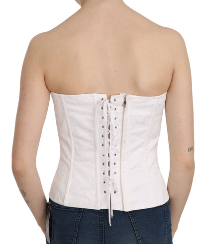 Corset haut bustier en coton blanc PALERMO