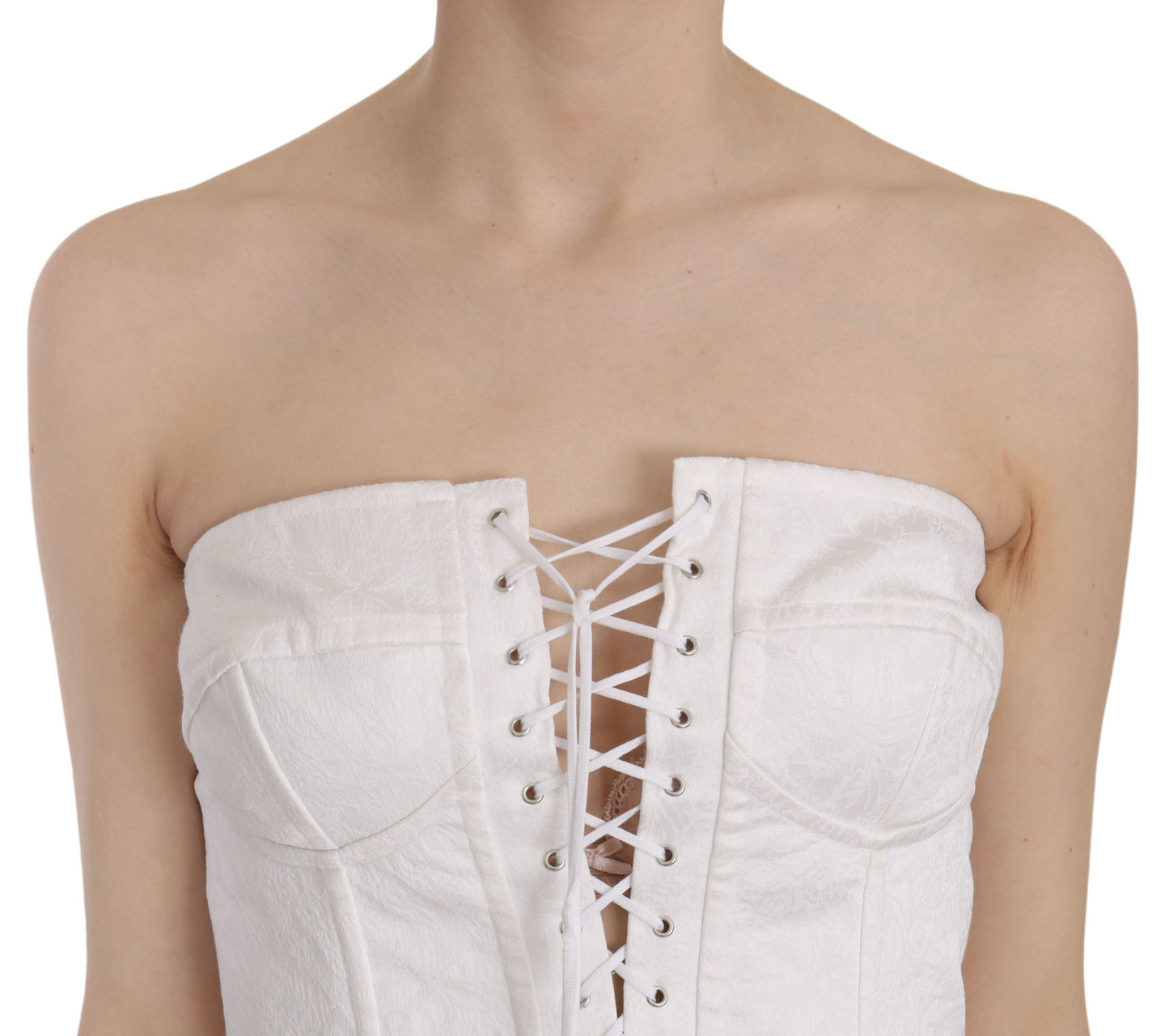 Corset haut bustier en coton blanc PALERMO