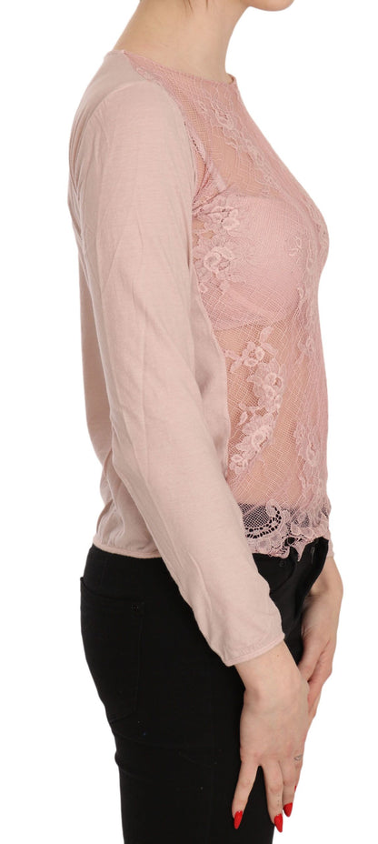 PINK MEMORIES Chic Pink See-Through Cotton Blouse