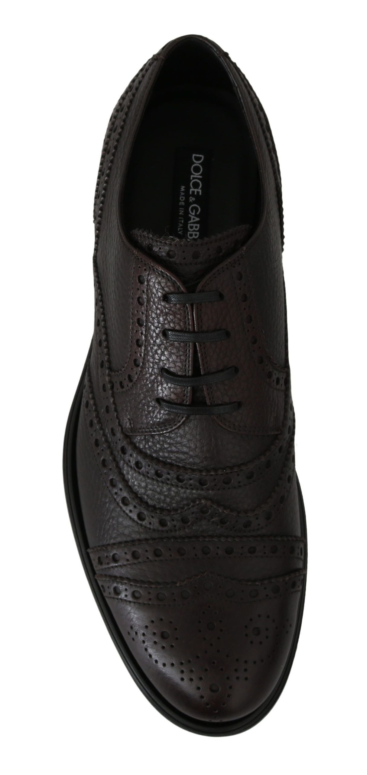 Braune Brogue-Derby-Schuhe aus Leder