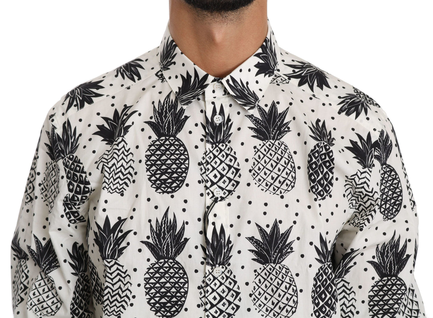 Weißes Ananas-Baumwollshirt