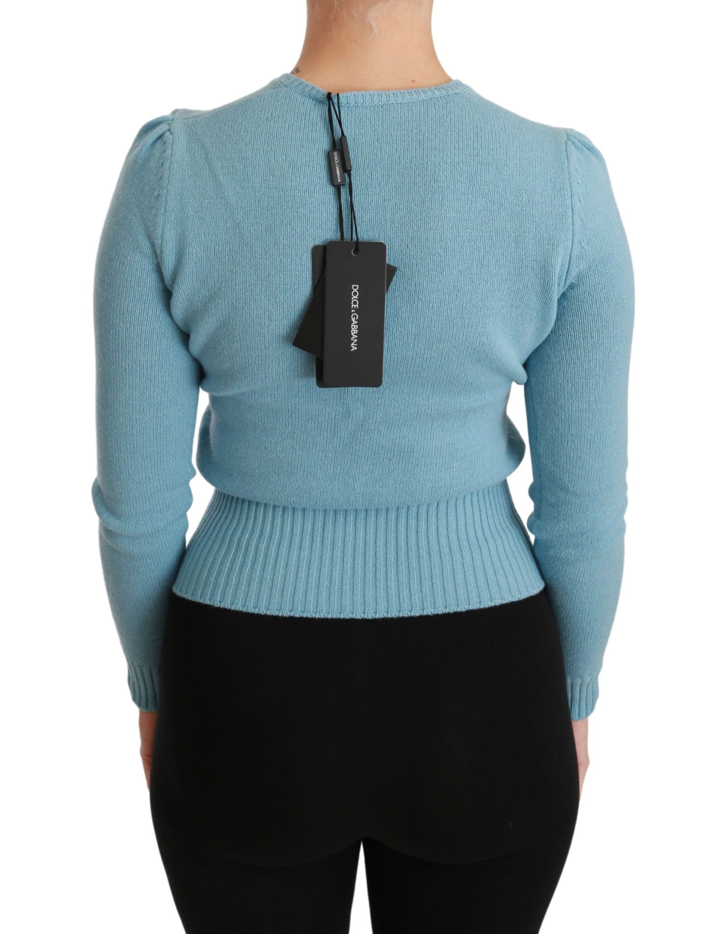 Maglione pullover con cuore regina in lana blu