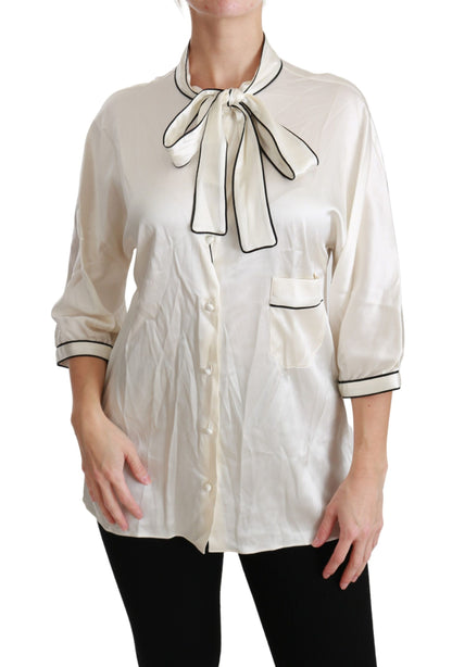 Camicia beige con maniche a 3/4, camicetta in seta