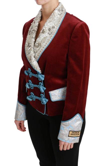 Dolce &amp; Gabbana Opulenter roter Blazer mit Barock-Detail