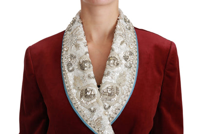 Dolce &amp; Gabbana Opulenter roter Blazer mit Barock-Detail