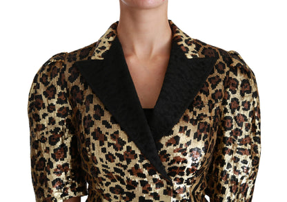 Blazer Jacke mit goldenen Leoparden-Pailletten