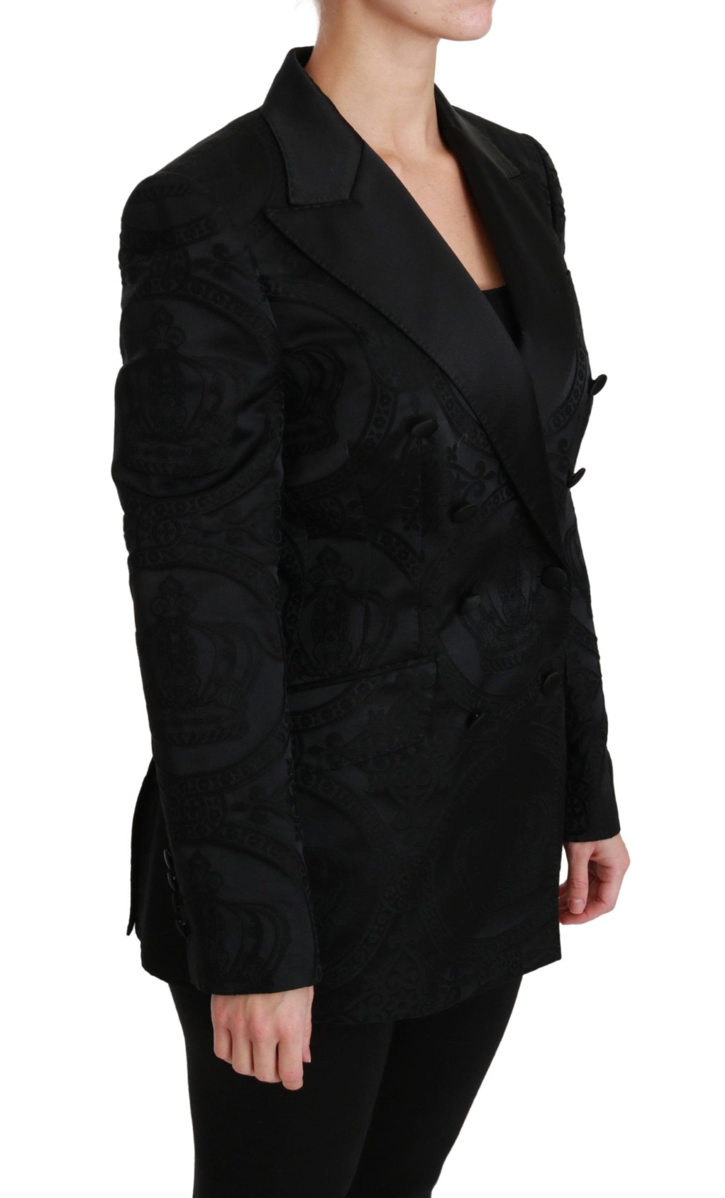 Dolce &amp; Gabbana Elegante Zweireiherjacke mit Kronenmuster