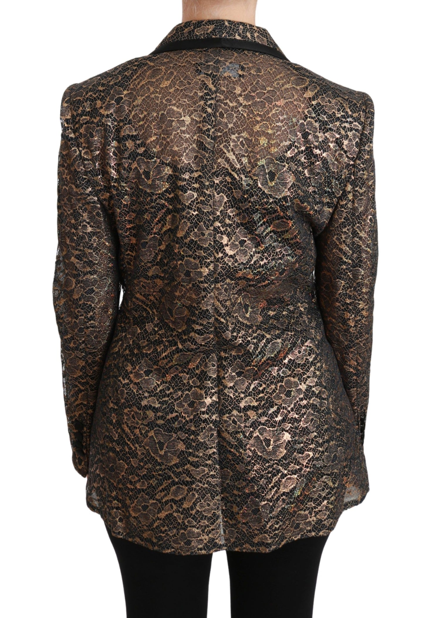 Dolce &amp; Gabbana – Elegante Blazerjacke aus goldener Blumenspitze