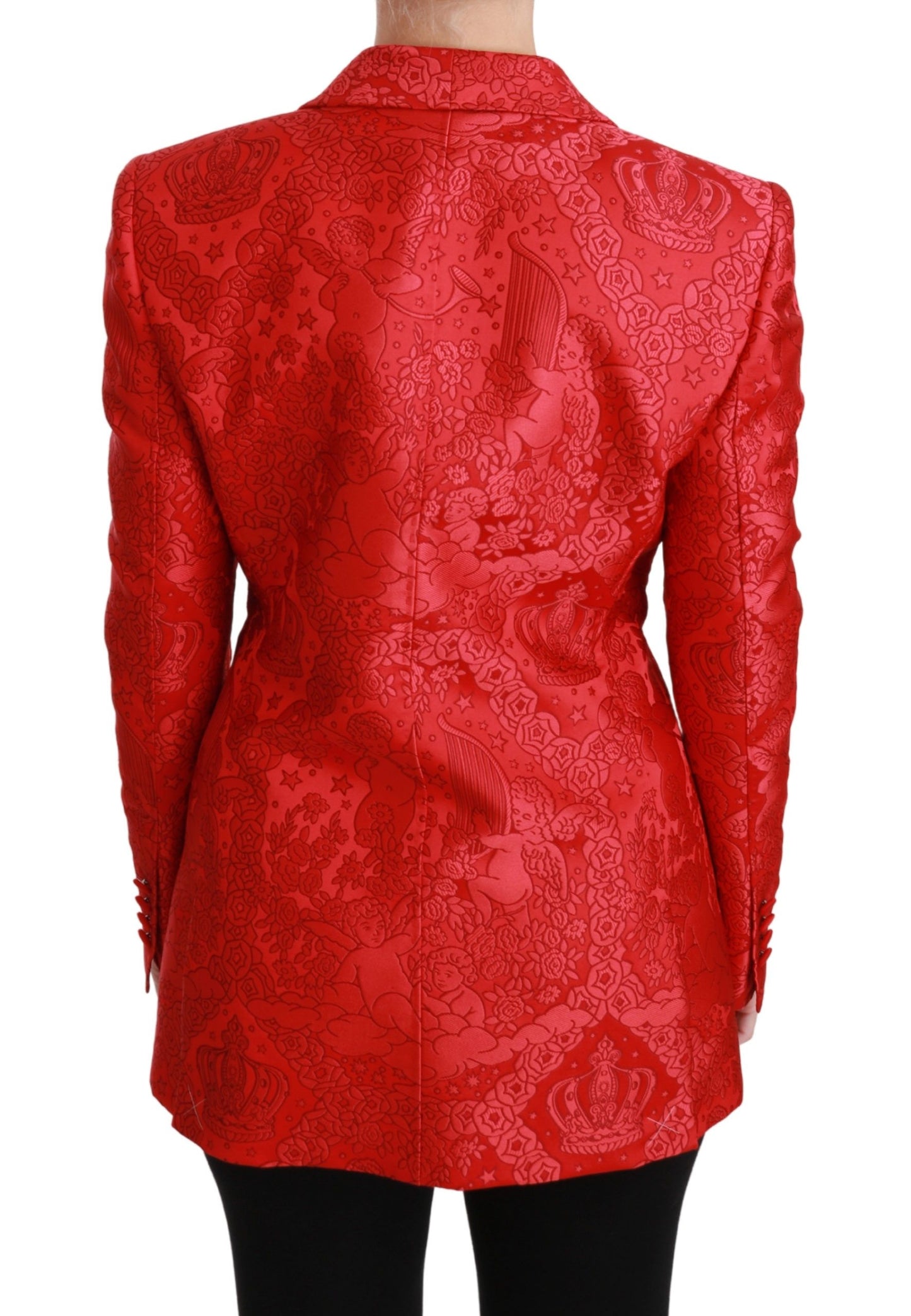 Roter Blazer mit floralem Engelsmuster von Dolce &amp; Gabbana