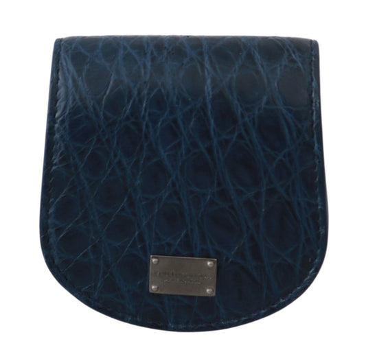 Blue Holder Pocket Wallet Blue Exotic Skin Kondometui