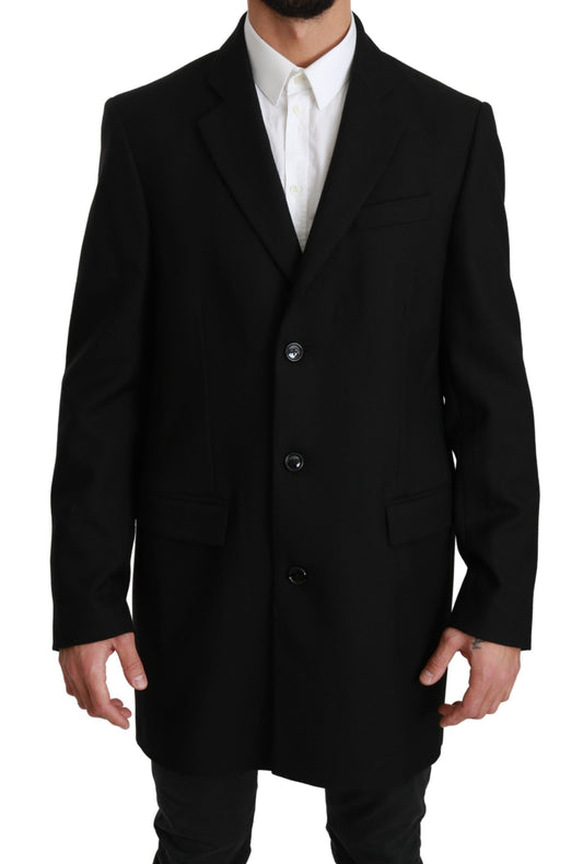 Schwarzer Blazer aus 100 % Wolle