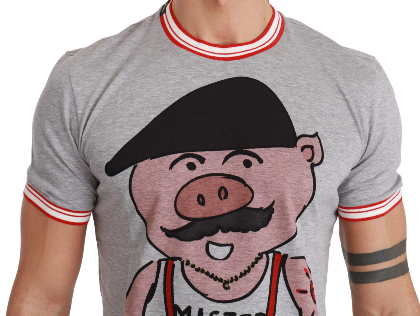 T-shirt Gris Coton Top 2019 Année du Cochon