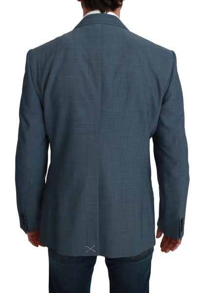 Blazer formale monopetto in lana blu