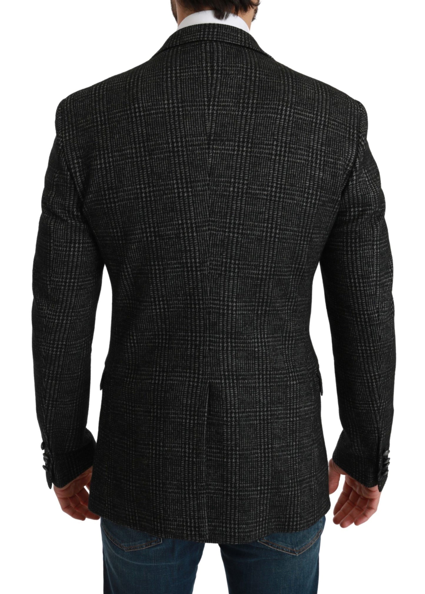 Blazer da giacca slim fit a quadri scozzesi grigi