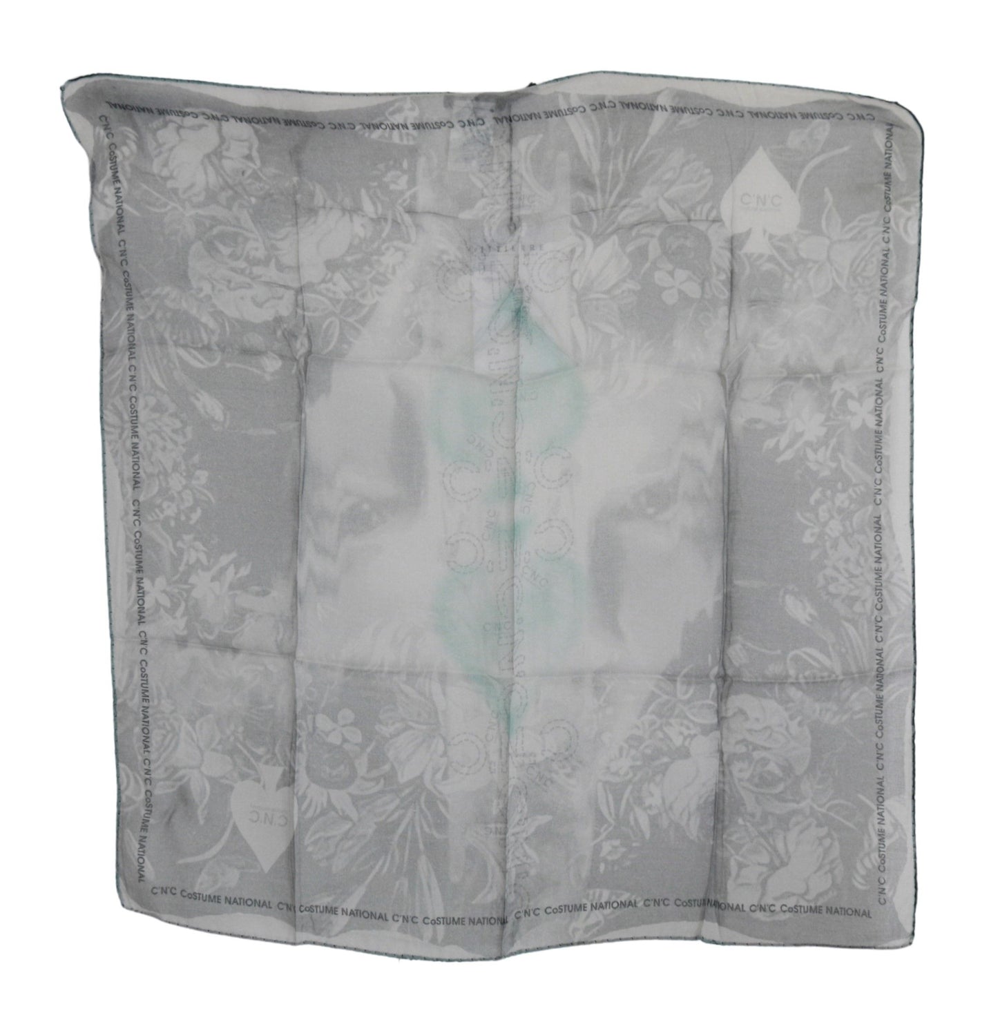 Foulard châle en soie gris