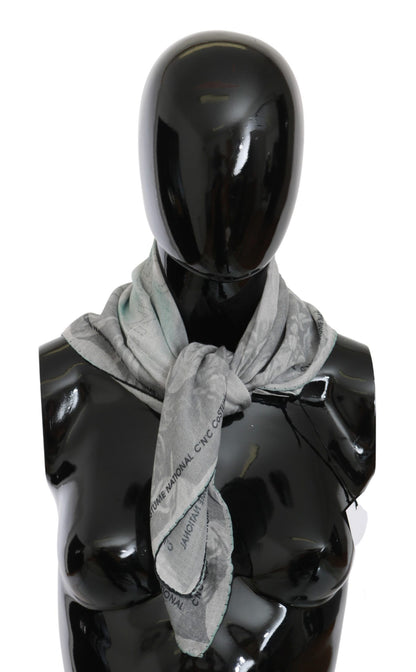 Foulard châle en soie gris