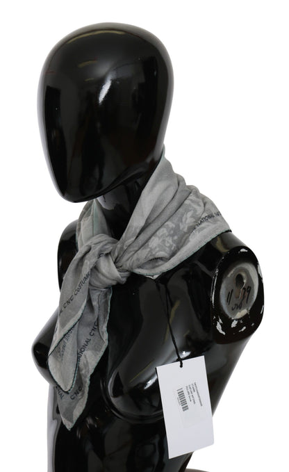 Foulard châle en soie gris