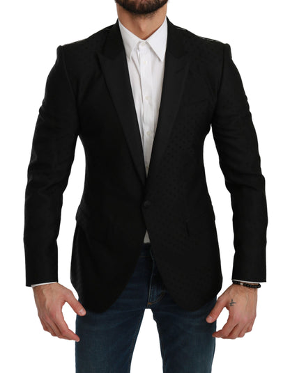 Schwarzer Slim-Fit-Manteljacke MARTINI-Blazer