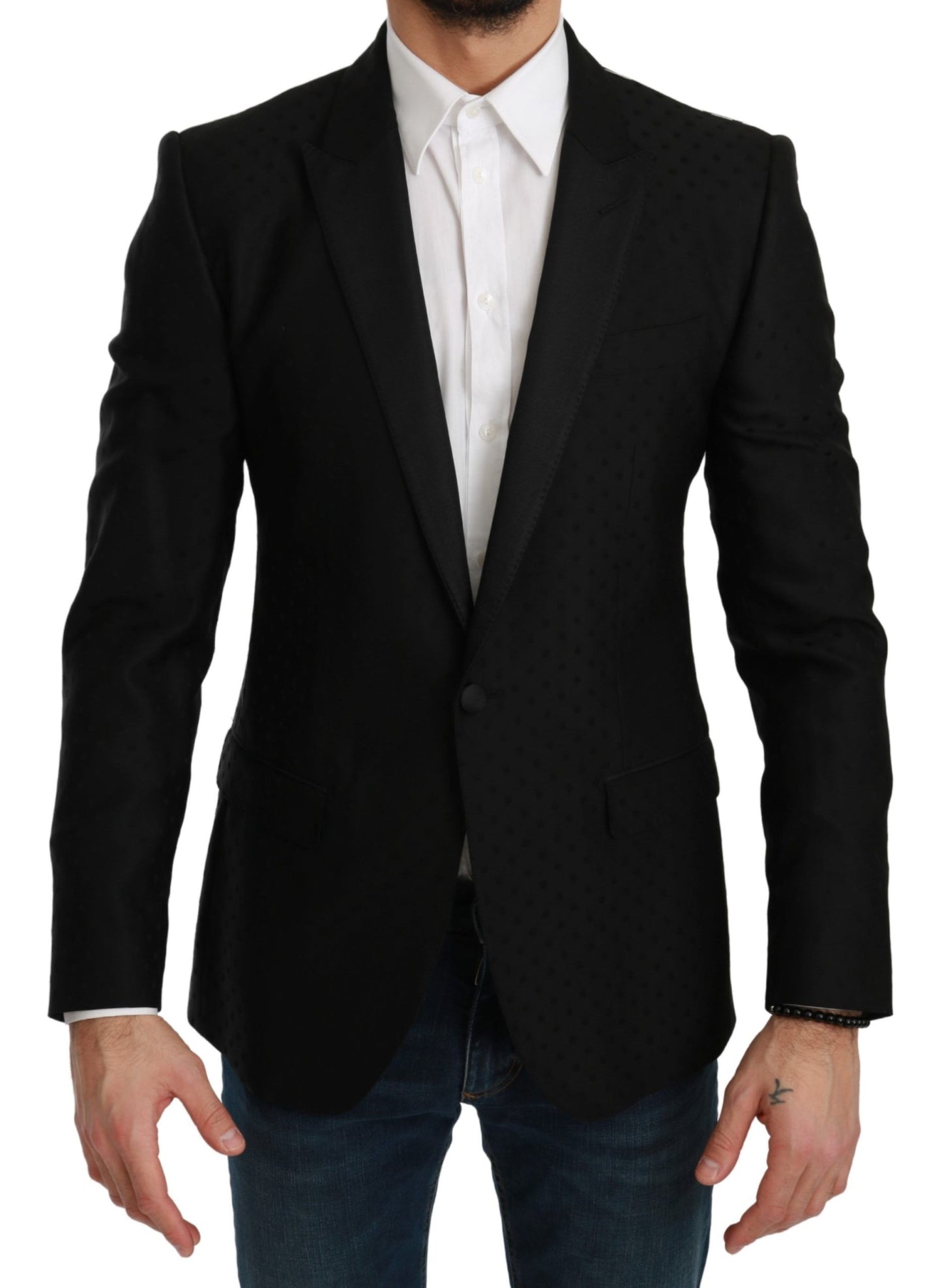 Schwarzer Slim-Fit-Manteljacke MARTINI-Blazer