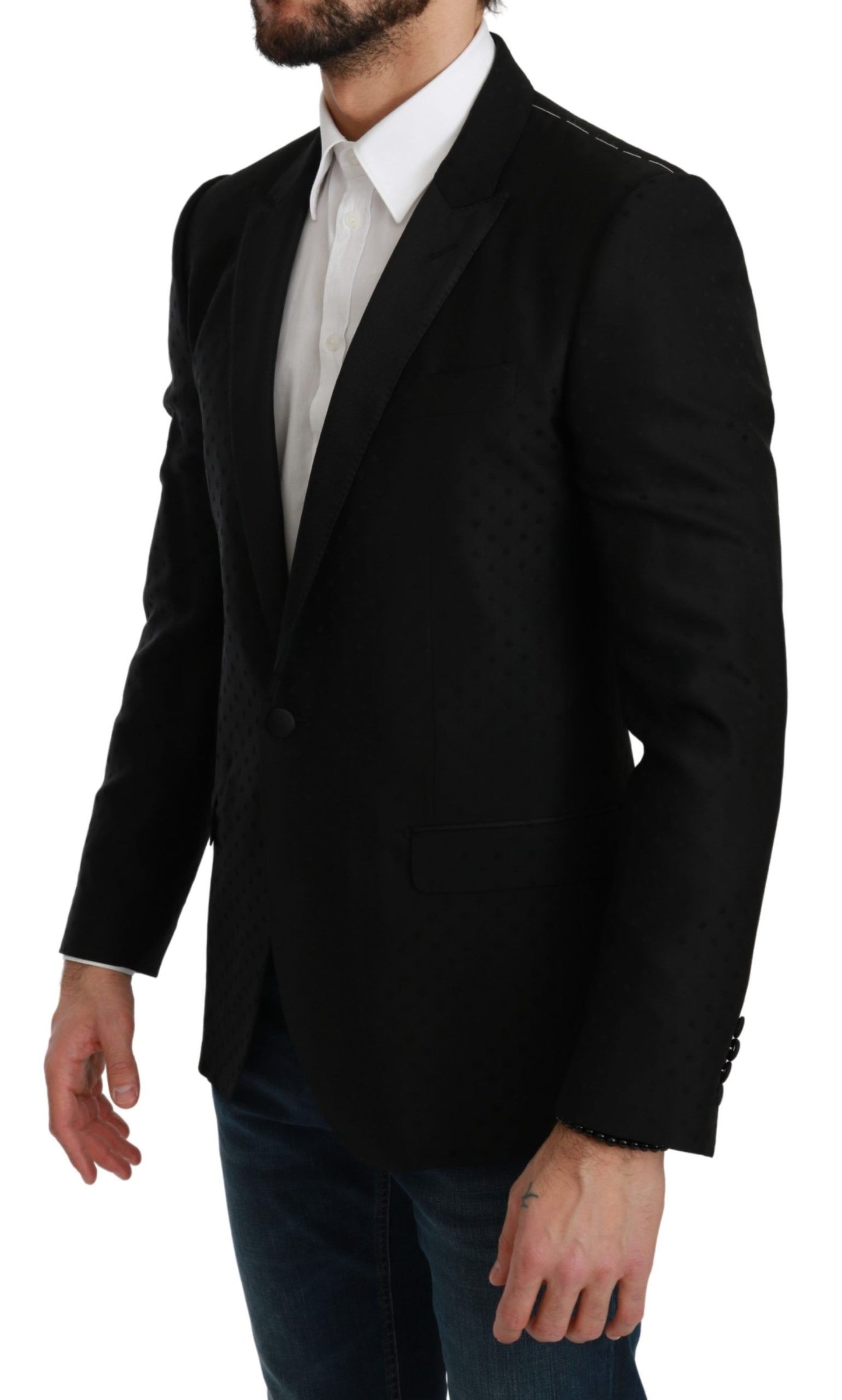 Schwarzer Slim-Fit-Manteljacke MARTINI-Blazer