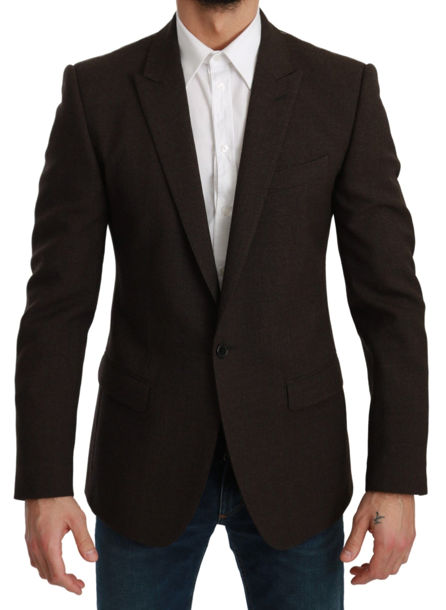 Giacca cappotto slim fit marrone Blazer MARTINI