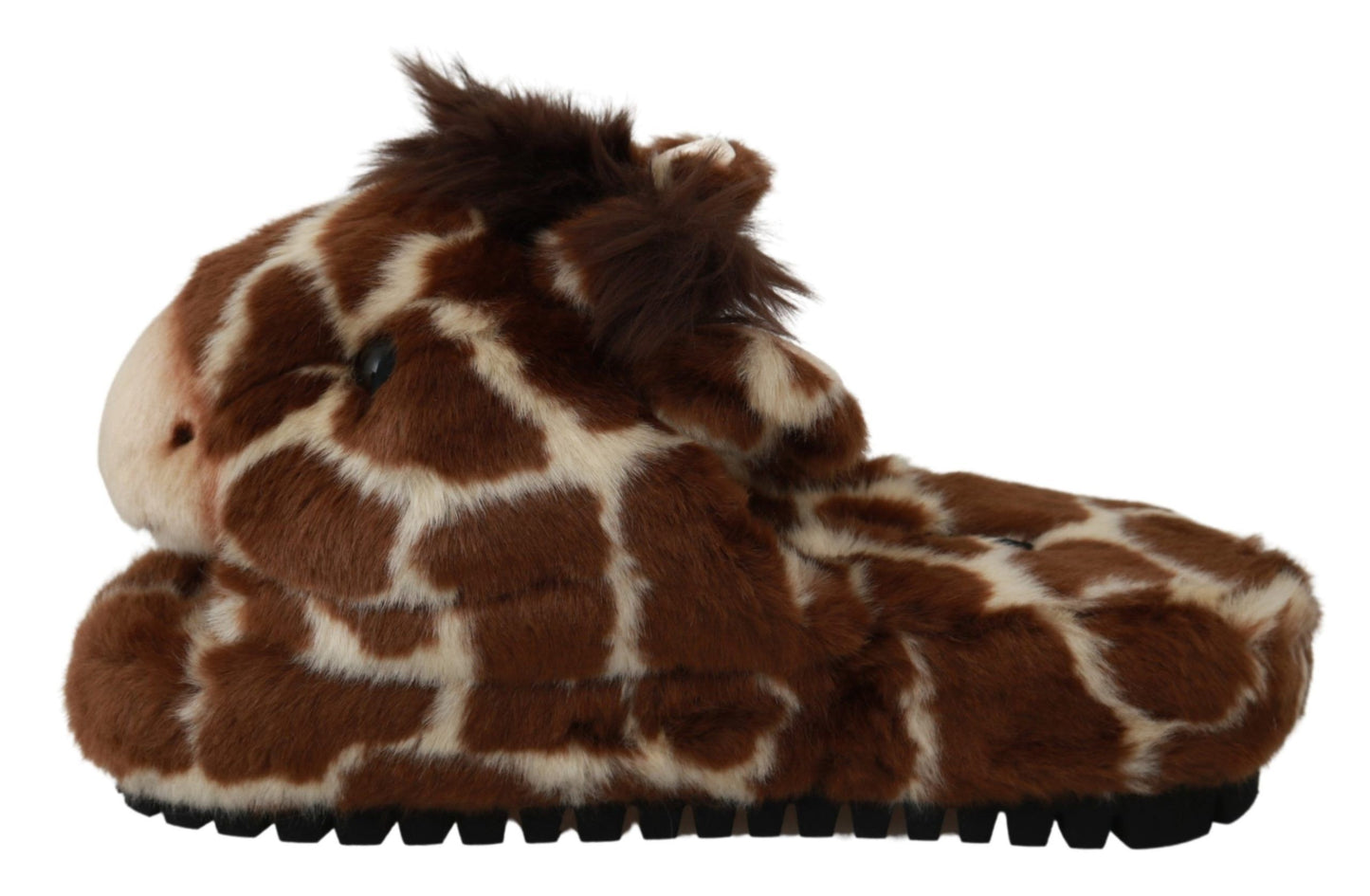 Pantoufles girafe marron, chaussures plates, sandales