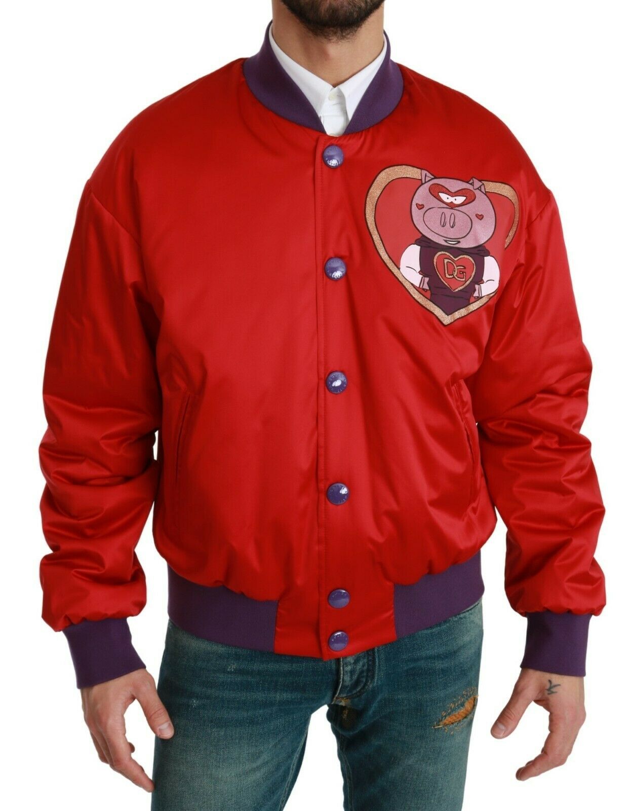 Blouson aviateur rouge ANNÉE DU COCHON