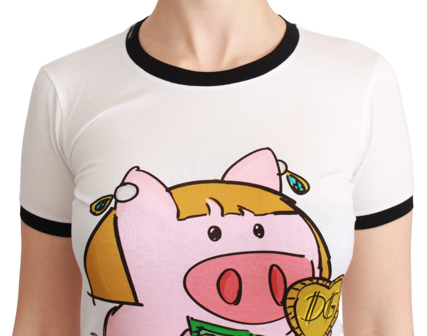 T-shirt blanc en coton ANNÉE DU COCHON