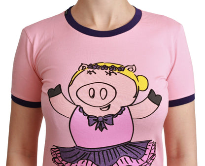 T-shirt en coton rose ANNÉE DU COCHON