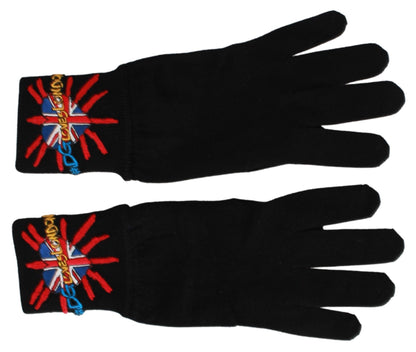 Gants en laine brodés noirs #DGLovesLondon