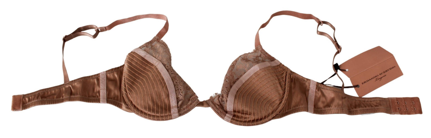 Intimo di seta push up in pizzo nudo