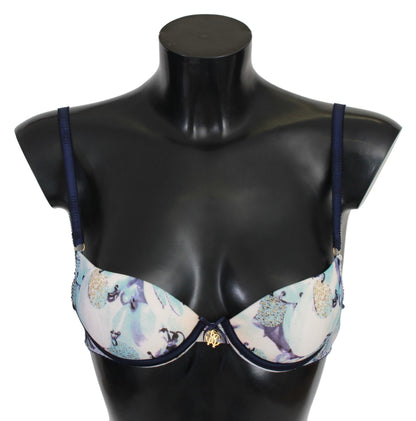 Intimo reggiseno reggiseno in nylon stampato blu