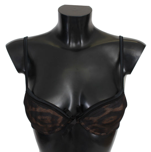 Sous-vêtements soutien-gorge push-up en nylon léopard noir