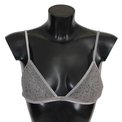 Sous-vêtements soutien-gorge triangulaire à paillettes en nylon gris