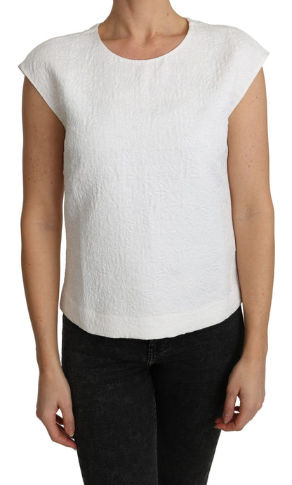 Dolce & Gabbana Elegant White Cotton Blend Blouse