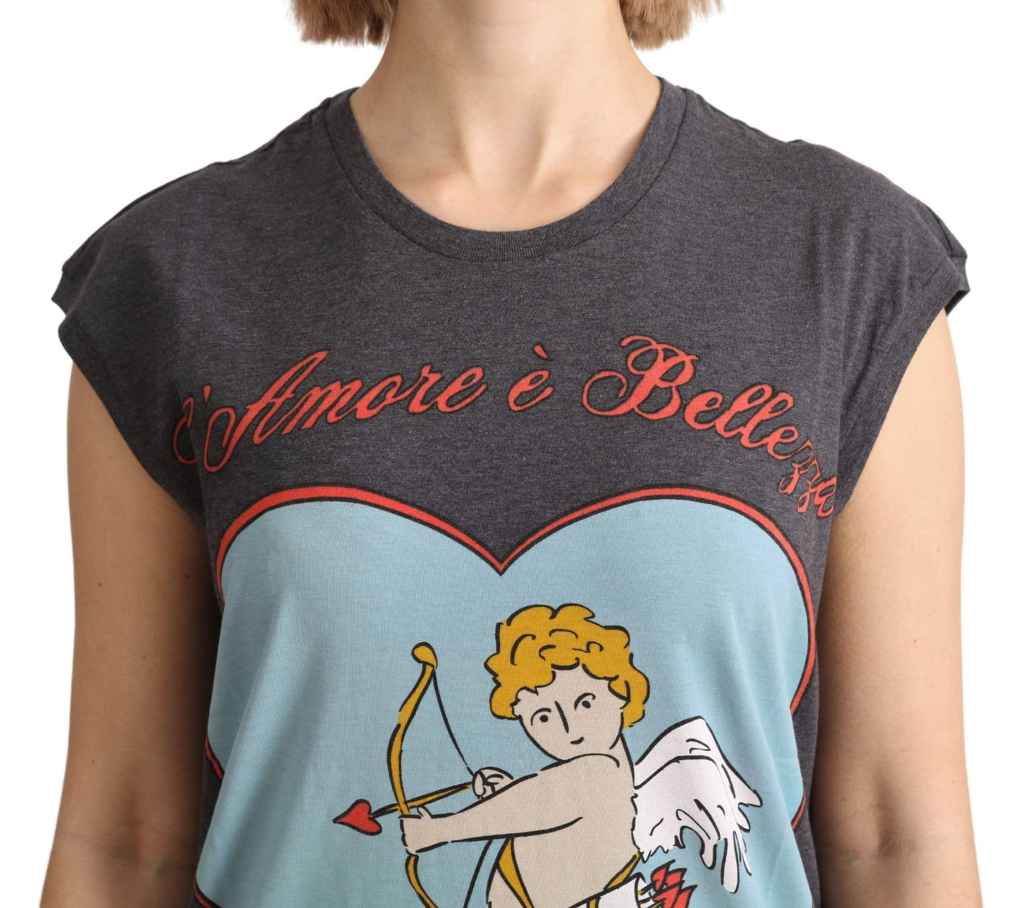 T-shirt débardeur L' Amore Top en coton gris