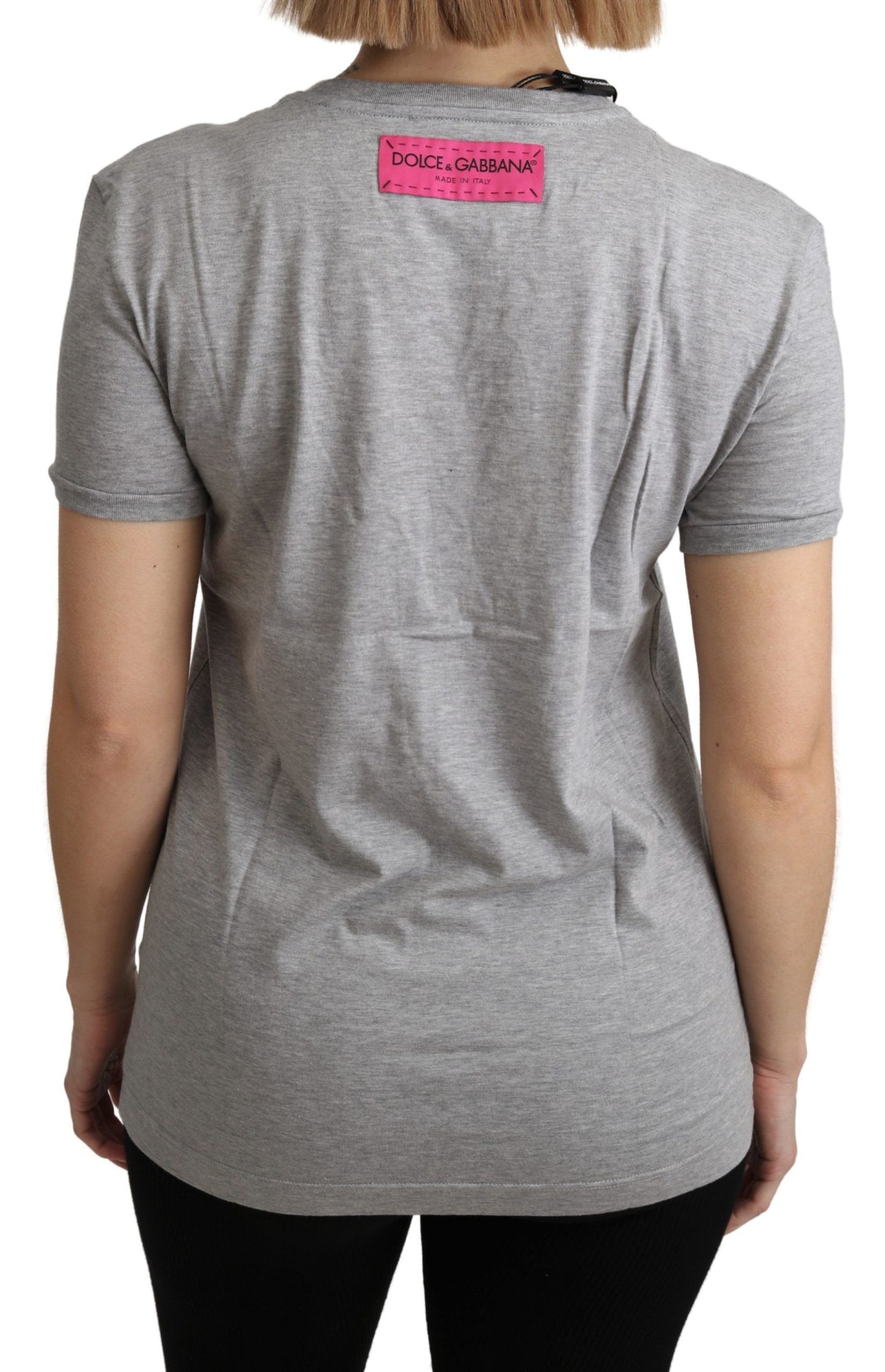 T-shirt haut Amore e Bellezza en coton gris