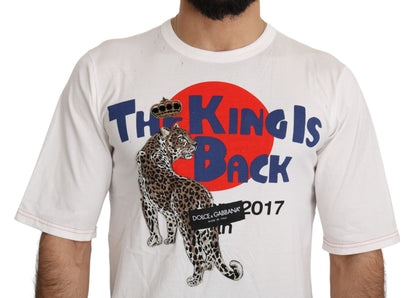 Weißes Royal-Top-T-Shirt mit Leopardenmuster