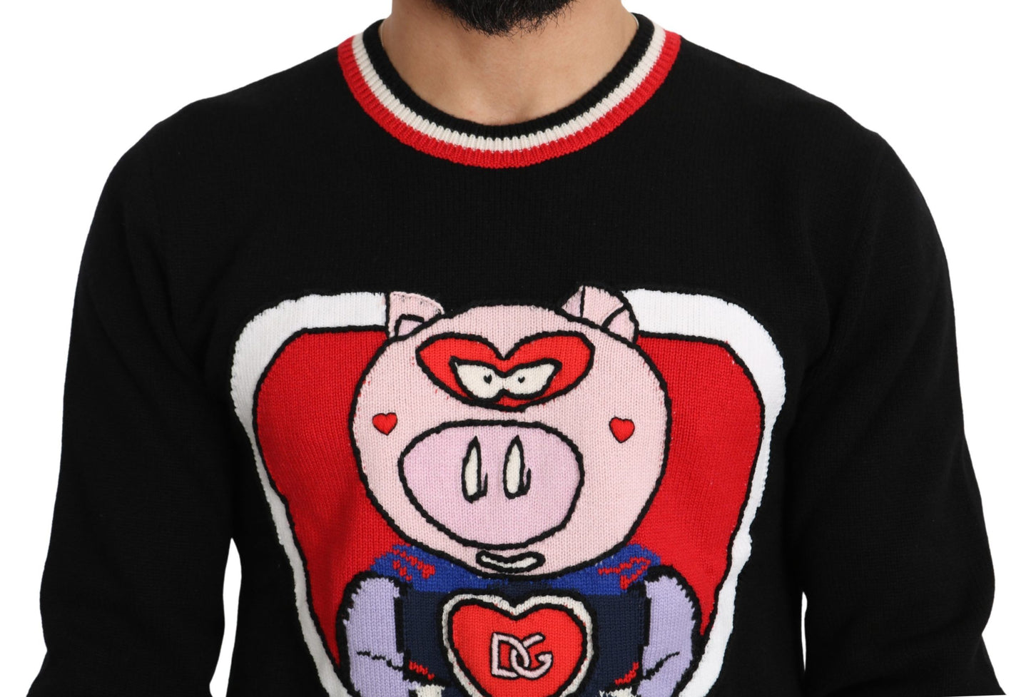 Pull en cachemire noir Cochon de l'année