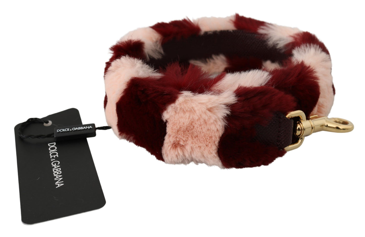 Dolce & Gabbana Bordeaux Pink Fur Shoulder Strap Luxury Accessory