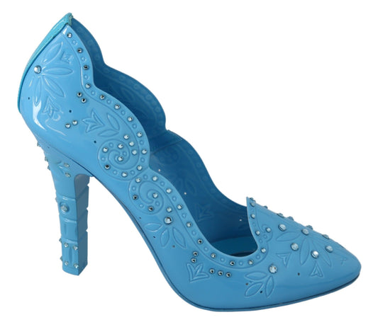 Dolce &amp; Gabbana – Mit Kristallen verzierte blaue Cinderella-Pumps