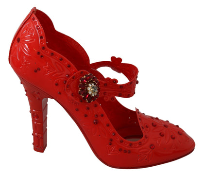 Dolce &amp; Gabbana Schicke Cinderella-Pumps aus rotem Kristall